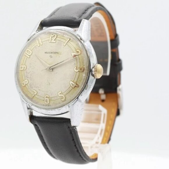 Vintage Wadsworth 305 Dress Men's Mechanical Wristwatch Swiss Steel & Chrome - Picture 1 of 5